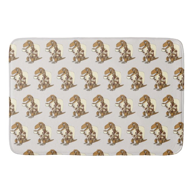 Tapete De Banheiro Robot Dinosaur Drinking Coffee (Frente)