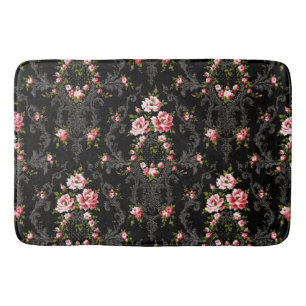 Tapete De Banheiro Rococo Floral-Negro Elegante Francês