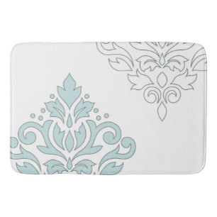 Tapete De Banheiro Rolar Damask Art I (line) Pato Ovo Cinza Azul Wt