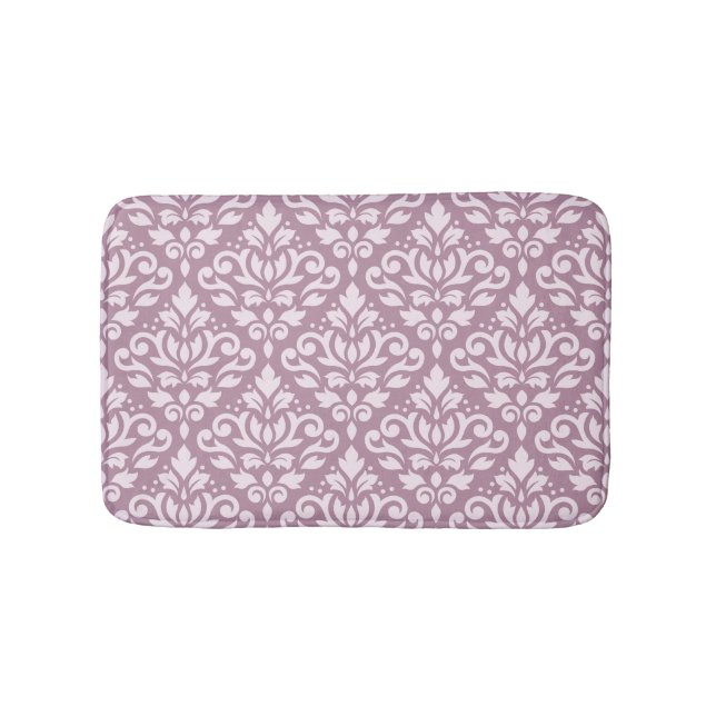 Tapete De Banheiro Rolar Damask Big Pattern Rosa em Mauve (frente)