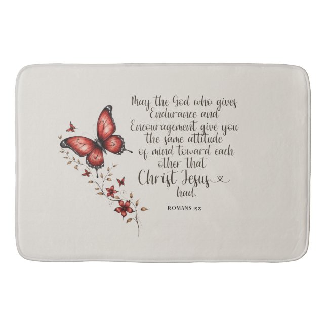 Tapete De Banheiro Romanos Imagem Versa de Bíblia 15:5 (Frente)