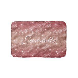 Tapete De Banheiro Rosa Chic Dourada Sereia Mereia Faux Glitter