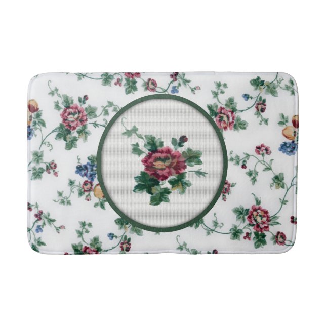 Tapete De Banheiro Rosa Cross Stitch Bath Mat (Frente)