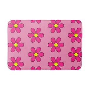 Tapete De Banheiro Rosa De Margarida Retro Linda A