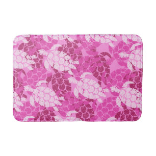 Tapete De Banheiro Rosa do Hawaiian da tartaruga de mar de Honu Aloha