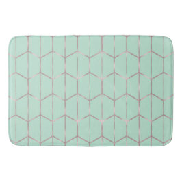 Tapete De Banheiro Rosa Dourado & Chic Geométrico Hexagonal de Hortel