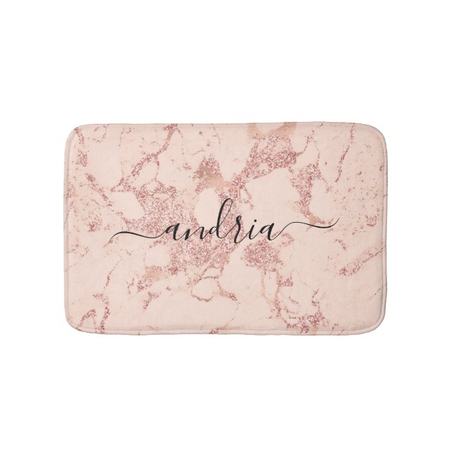 Tapete De Banheiro Rosa Dourado Marble 8, Glitter, Nome de Script Pre (frente)