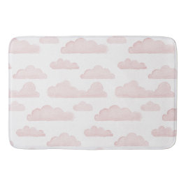 Tapete De Banheiro Rosa Dreamtime Watercolor Clouds Bath Mat