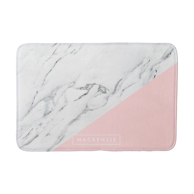 Tapete De Banheiro Rosa e Marble (Frente)