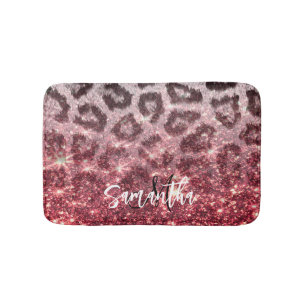 Tapete De Banheiro Rosa Glitter e Leopard Print