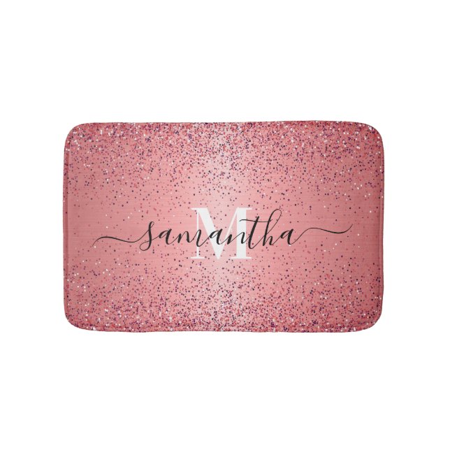 Tapete De Banheiro Rosa Gold Foil Glitter (frente)