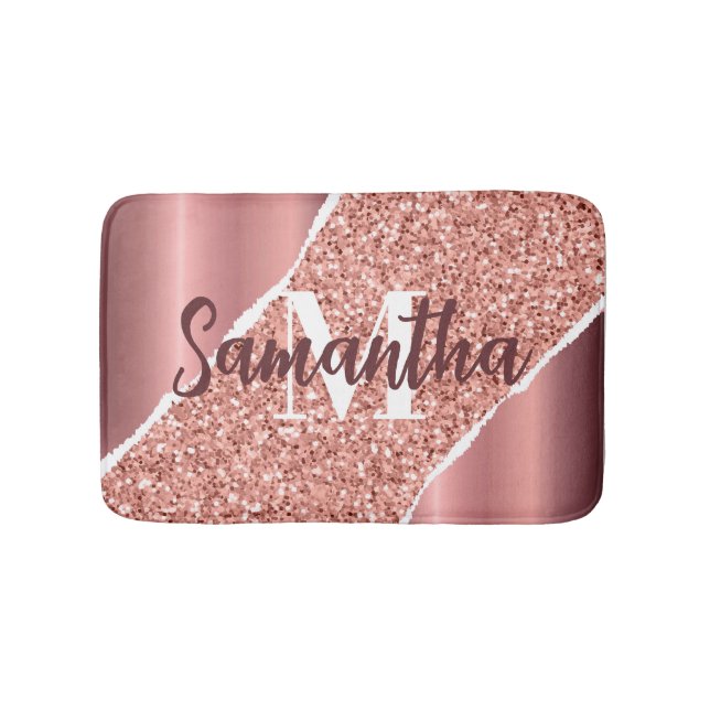 Tapete De Banheiro Rosa Gold Foil Glitter (frente)