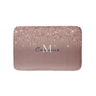 Tapete De Banheiro Rosa Metálico - Dourado - Diminuição de Miniatu