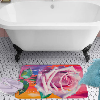 Tapete De Banheiro Rosa Rosa Bold Em Flor Poema Boêmio Artístico