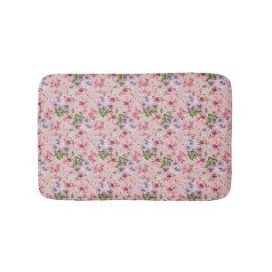 Tapete De Banheiro Rosa Roxo Verde Floral