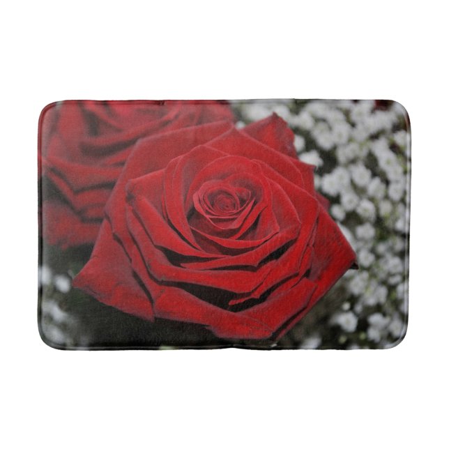 Tapete De Banheiro Rosa vermelha bonita (Frente)