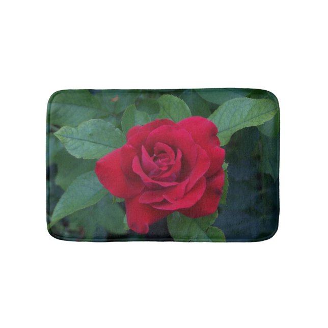 Tapete De Banheiro Rosa Vermelha de Perto (frente)