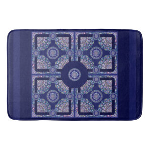 Tapete De Banheiro Rosace Azul