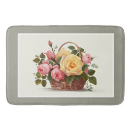 Tapete De Banheiro Rosas Amarelas E Rosa Bath Mat
