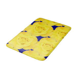 Tapete De Banheiro Rosas Amarelas Flores Douradas Padrão Floral Mari