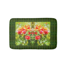 Rosas Laranja Bath Mat