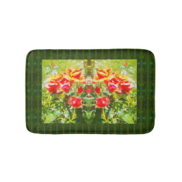 Tapete De Banheiro Rosas Laranja Bath Mat