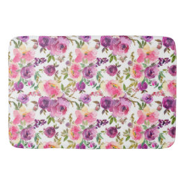 Tapete De Banheiro Rosas Púrpuros Cor-de-rosa Trendência Girly Floral