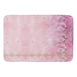 Tapete De Banheiro Rosas Rosa Grunge Damask - Bath Mat