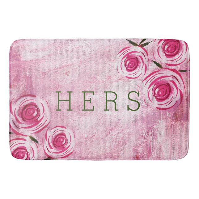 Tapete De Banheiro Rosas Rosa Sua Bath Mat (Frente)