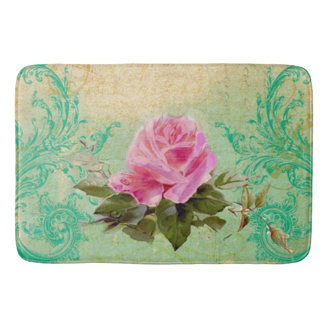 Tapete De Banheiro Rosas Vintage (Frente)