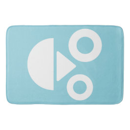 Tapete De Banheiro Rosto divertido mínimo azul engraçado