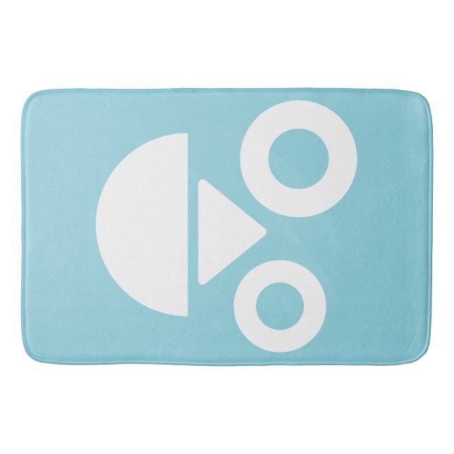 Tapete De Banheiro Rosto divertido mínimo azul engraçado (Frente)