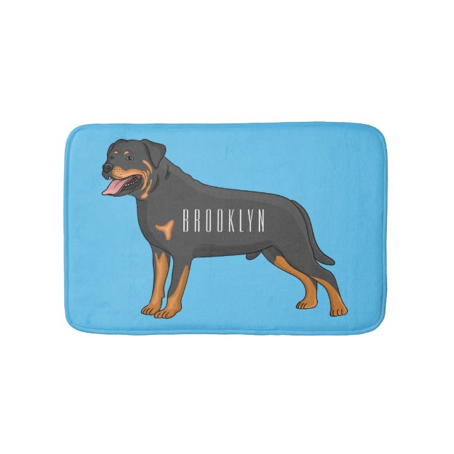 Tapete De Banheiro Rottweiler dog cartoon illustration (frente)