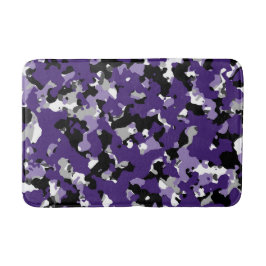 Tapete De Banheiro Roxo Cinza Preto Branco Camuflagem Estampa Camo