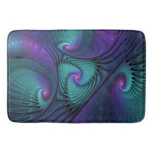 Tapete De Banheiro Roxo Conhece Arte Fractal Turquesa Abstrato