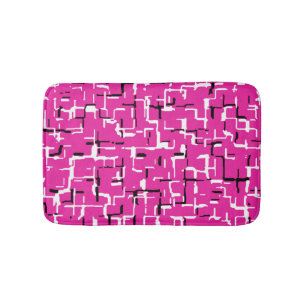 Tapete De Banheiro Roxo Magenta Rosa Preto Branco Padrão
