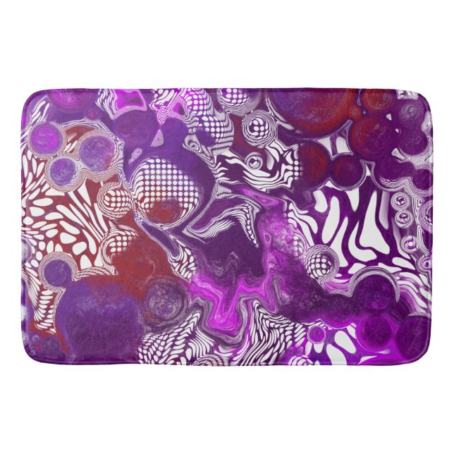 Tapete De Banheiro Roxo Red Abstrato Modern Fluid Art Marble (Frente)