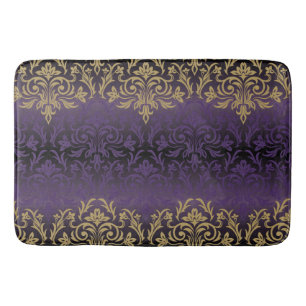 Tapete De Banheiro roxo,ultravioleta,damask,vintage,padrão,ouro,ch