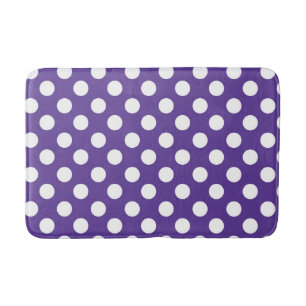 Tapete De Banheiro Roxo Violeta & Pontos Polka Brancos