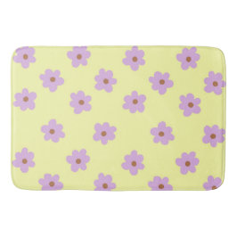 Tapete De Banheiro Roxo Whimsso e Floral Amarelo Cheio