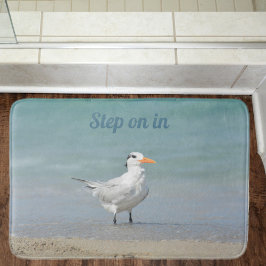 Tapete De Banheiro Royal Tern on Beach Customizable Coastal
