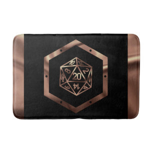 Tapete De Banheiro RPG Dice   Copper Fantasy Retro Tabletop PnP Gamer