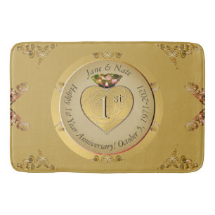 Tapete De Banheiro rua/Ouro de aniversário de 50 anos de casamento