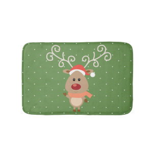 Tapete De Banheiro Rudolph giro o desenho das renas vermelhas
