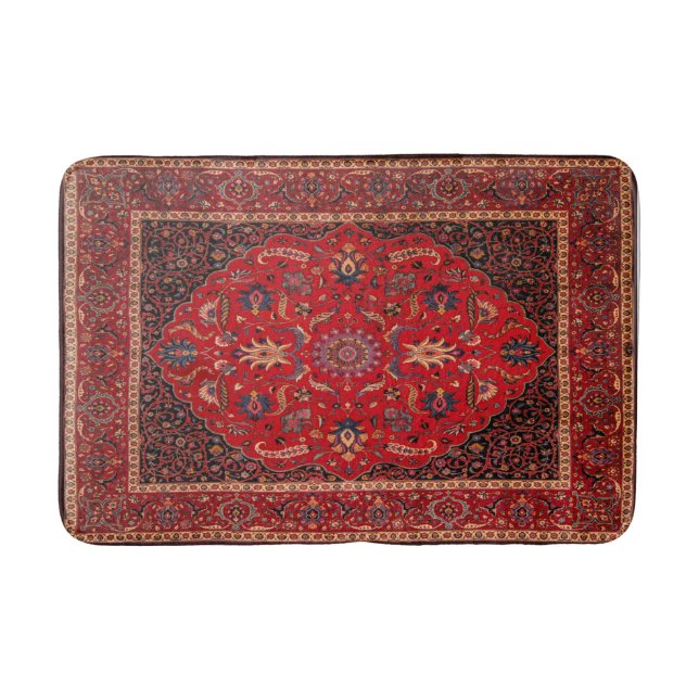 Tapete De Banheiro Rug Persa Vermelho de Mashhad Bath Mat (Frente)
