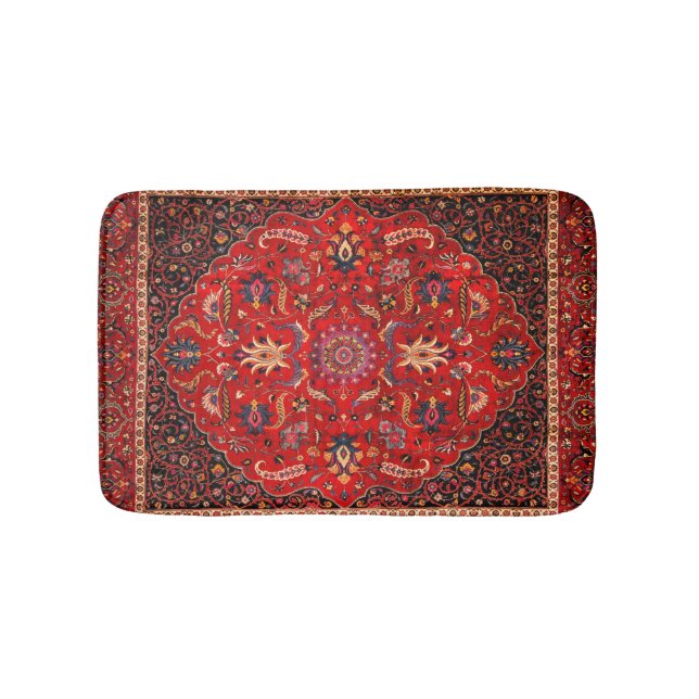 Tapete De Banheiro Rug Persa Vermelho de Mashhad Bath Mat (frente)