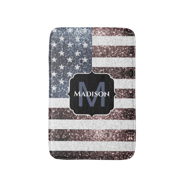 Tapete De Banheiro Russo Red White Blue Sparkles Estados Unidos bande (Frente Vertical)