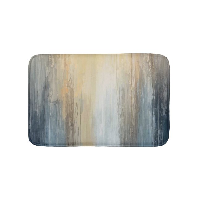 Tapete De Banheiro Rustic Abstract Blue Brown Yellow Stripe (frente)