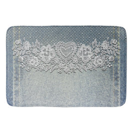 Tapete De Banheiro Rustic Kraft & White Lace Casa de Campo Delicada