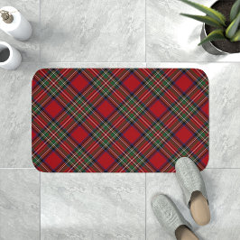 Tapete De Banheiro Rustic Red and Green Xadrez Clan Stewart Tartan
